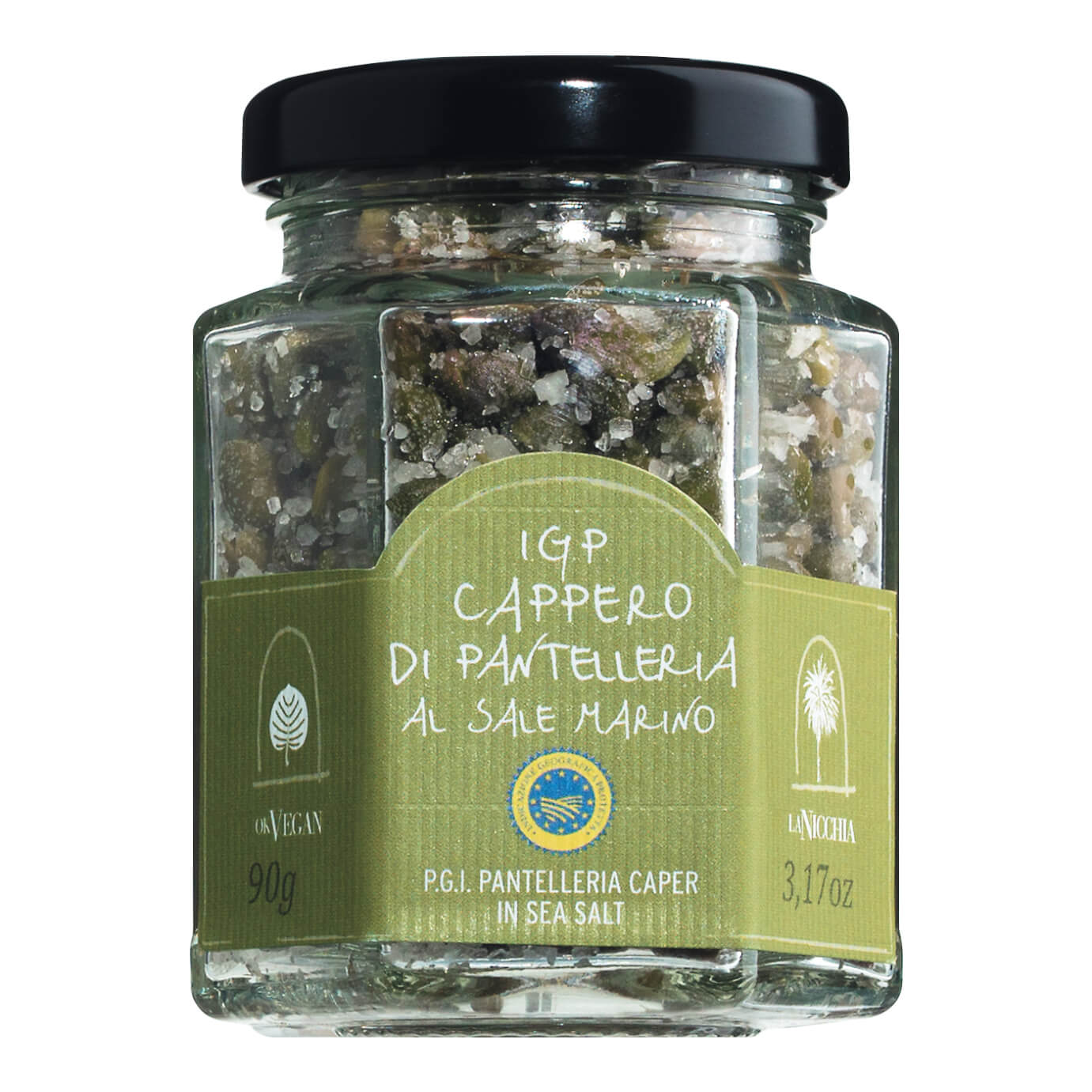 Kapern von der Insel Pantelleria in Meersalz von La Nicchia, 90 g