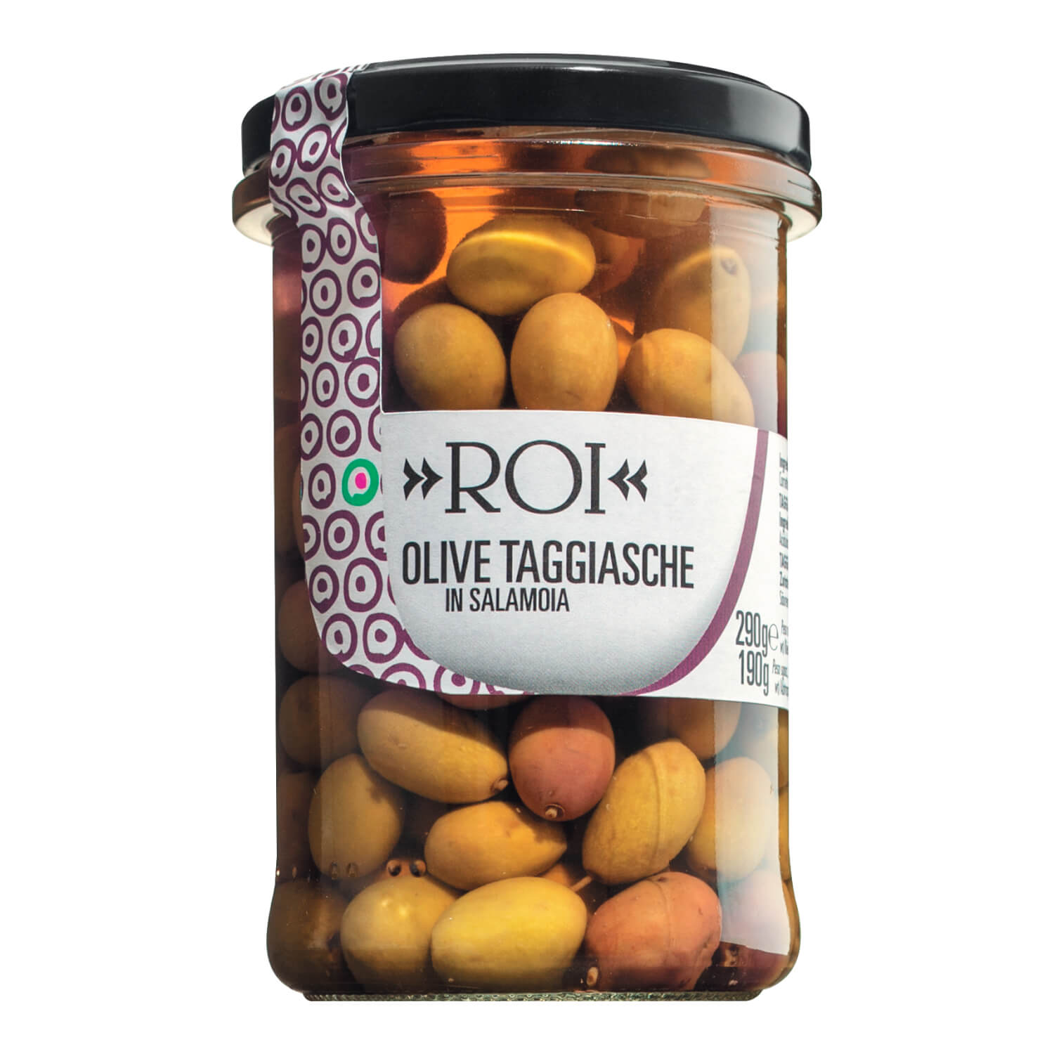 Olio Roi Taggiasca Oliven in Salzlake, 290 g