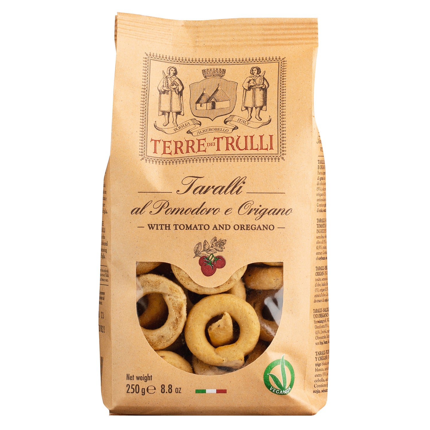 Taralli Salzgebäck mit Tomate & Oregano von Terre dei Trulli, 250 g