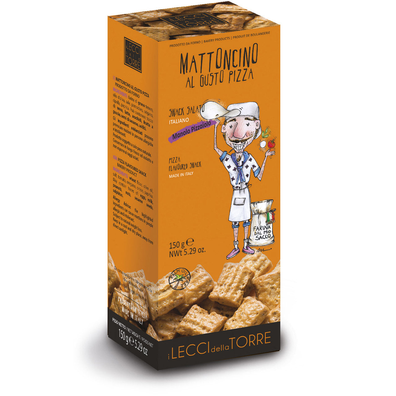 Mattoncino al Pizza - Salzgebäck mit Pizzagewürz, 150 g