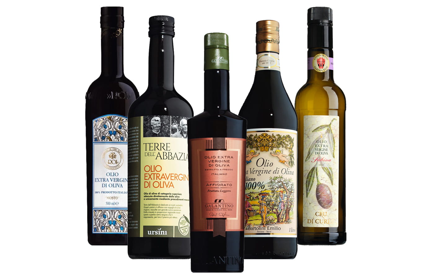 5er Set Olivenöle aus Italien