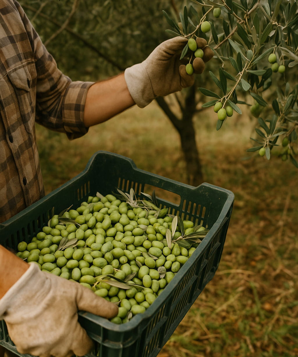 Italienische Olivenernte per Hand