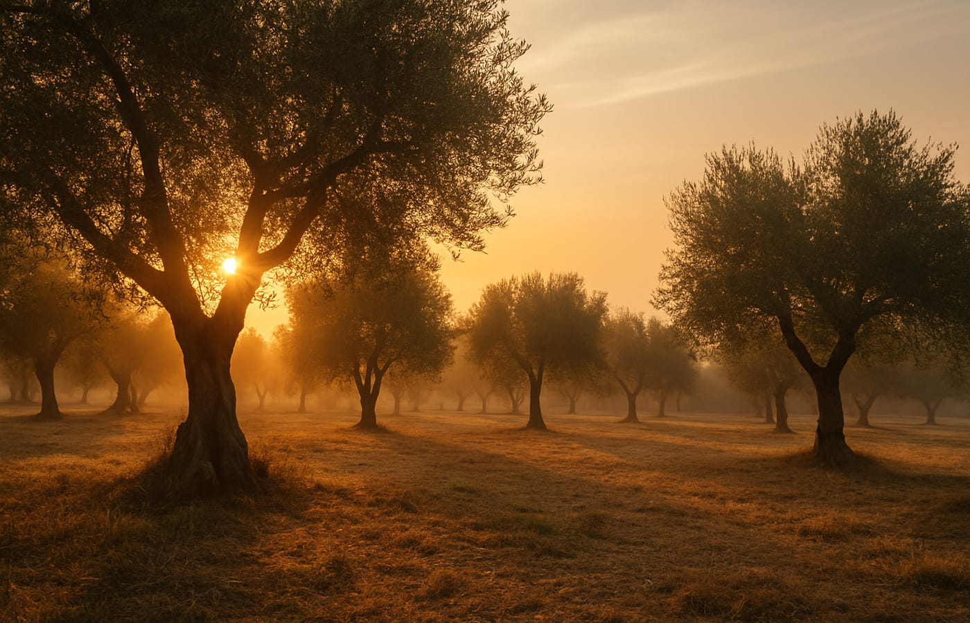 Olivenhain am Morgen