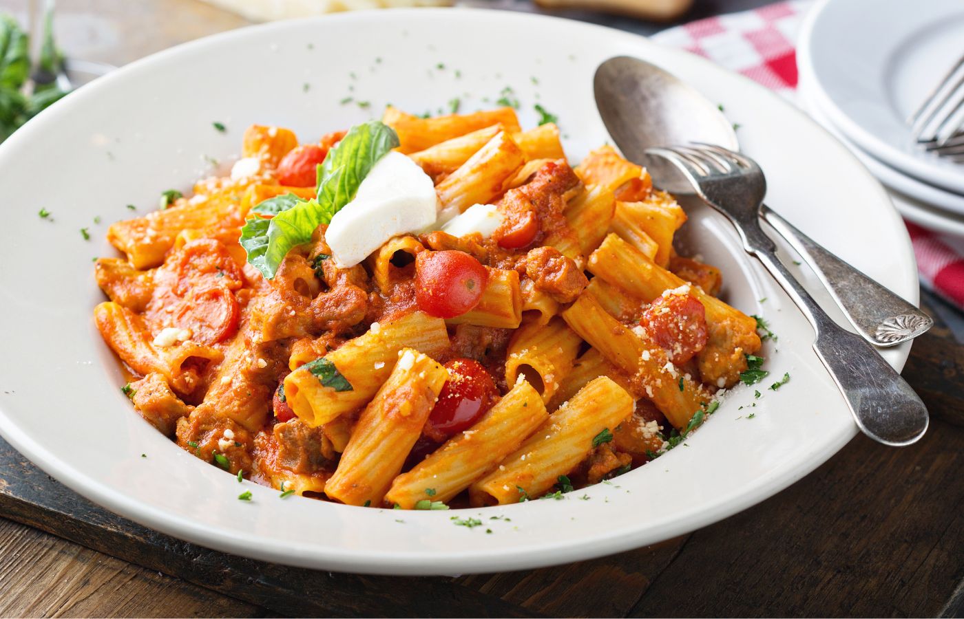 Bild von rustikaler Rigatoni Pasta