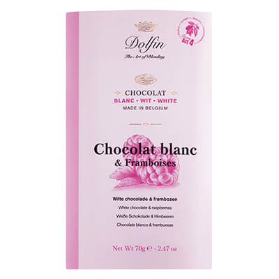 Thumbnail Dolfin Weiße Schokolade mit Himbeeren, 70 g