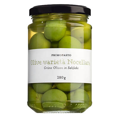 Thumbnail Olive varietà Nocellara - grüne Oliven mit Stein in Salzlake, 280 g