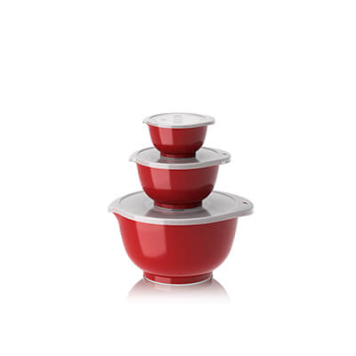 Rosti Rührschüssel New Margrethe Set 6-teilig in rot, 250 ml, 750 ml & 3,0 l