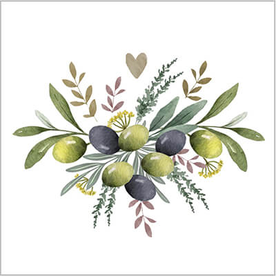 Servietten Olives & Herbs 25x25 cm von ppd