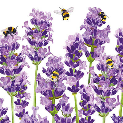 Servietten Bees & Lavender 33x33 cm von ppd