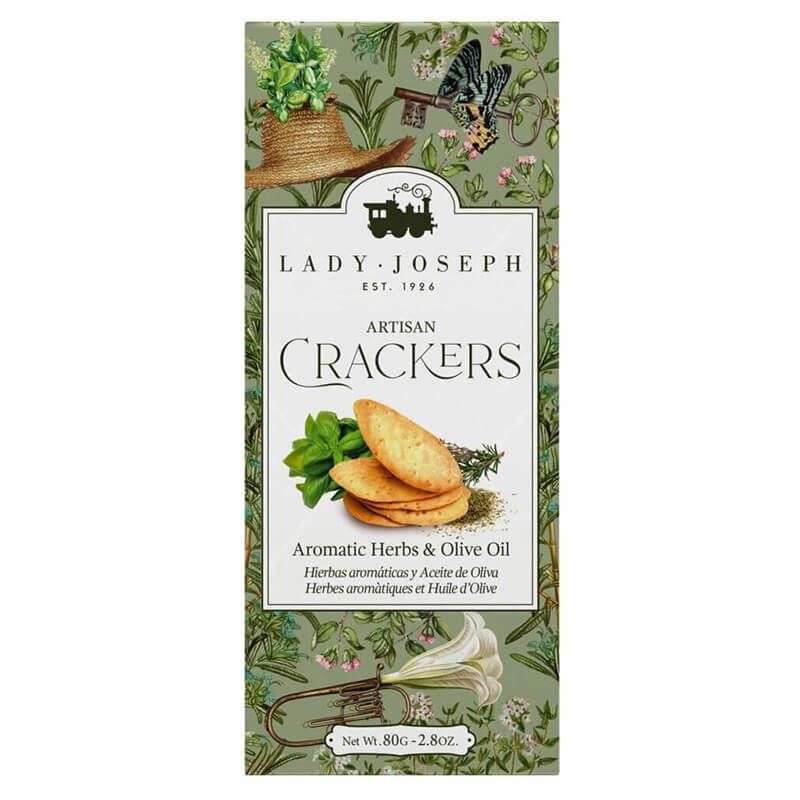 Aromatic Herbs & Olive Oil - Cracker mit Kräutern & Olivenöl von Lady Joseph, 100 g