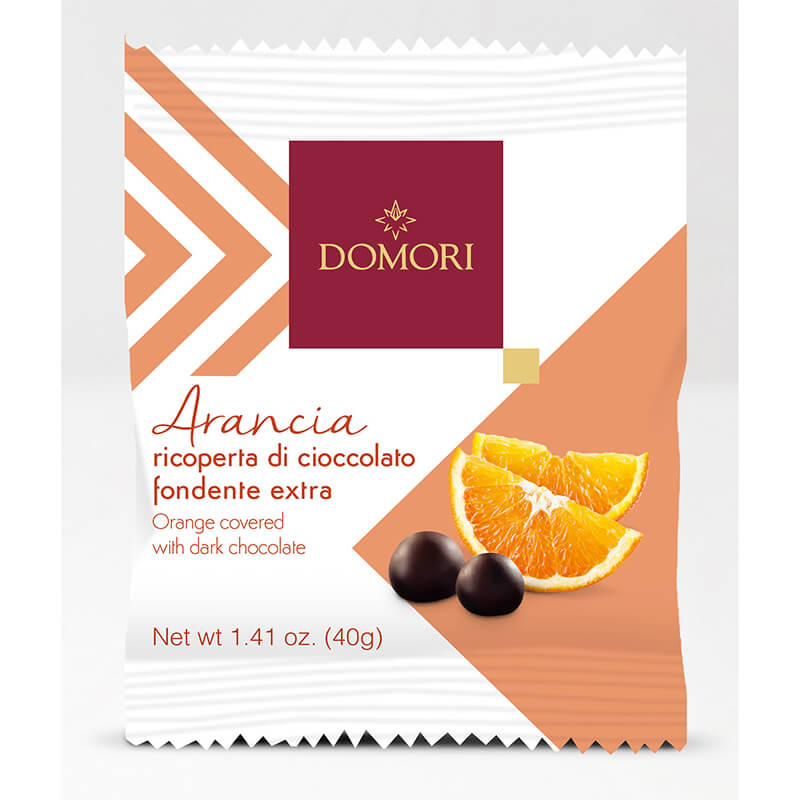 Arancia, Orangenstückchen mit Schokolade von Domori, 40 g