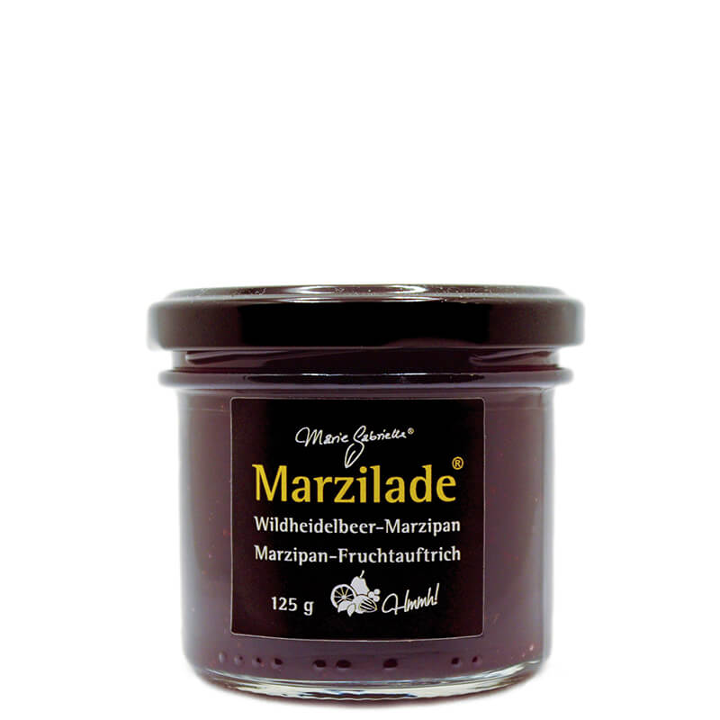 Lübecker Marzilade Wildheidelbeere-Marzipan Fruchtaufstrich für Gourmets, 125 g