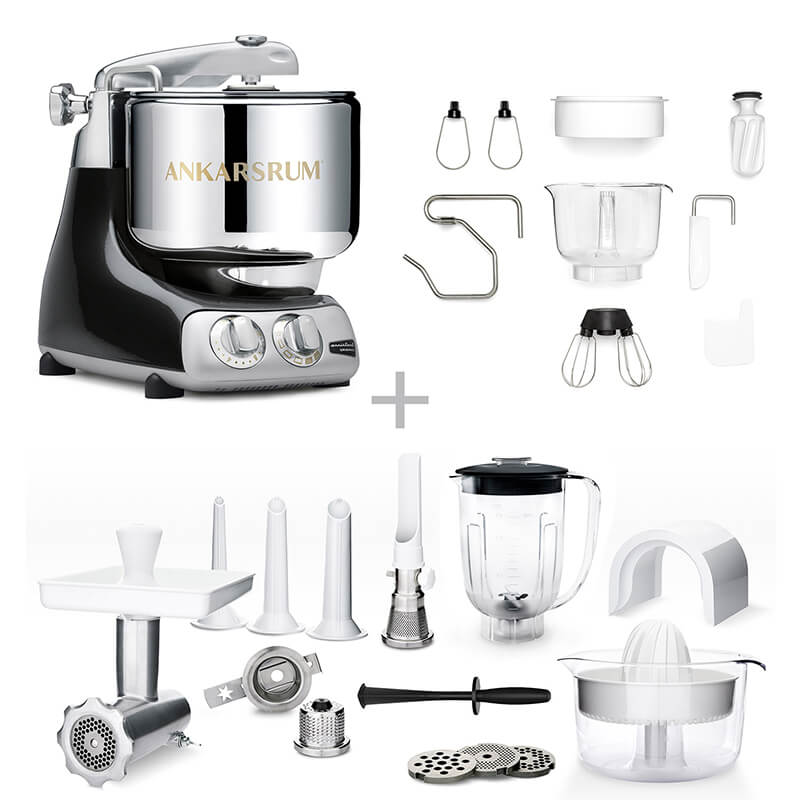 Ankarsrum Küchenmaschine Assistent Deluxe Set, black diamond