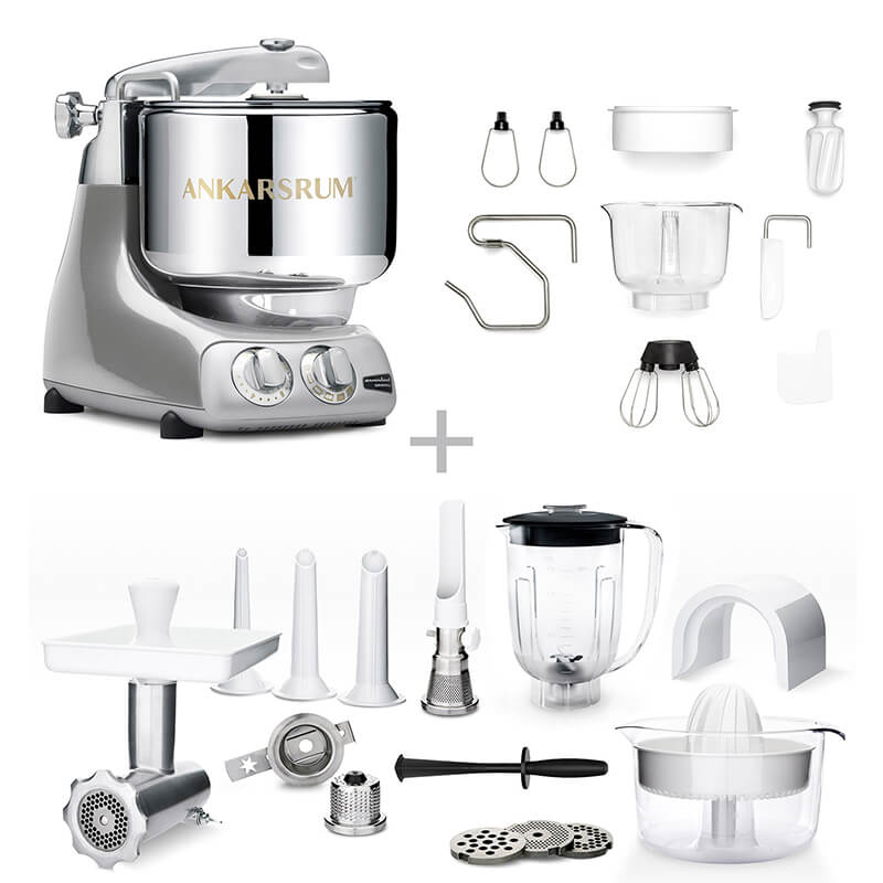 Ankarsrum Küchenmaschine Assistent Deluxe Set, jubilee silver