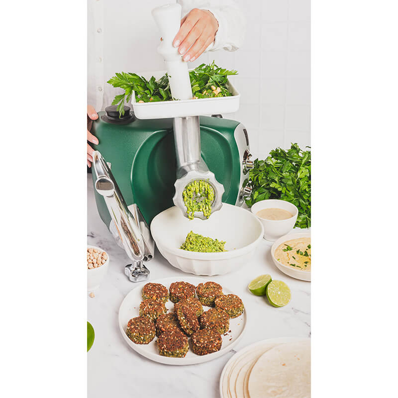 Ankarsrum Küchenmaschine Assistent inkl. Fleischwolf Set, olive green