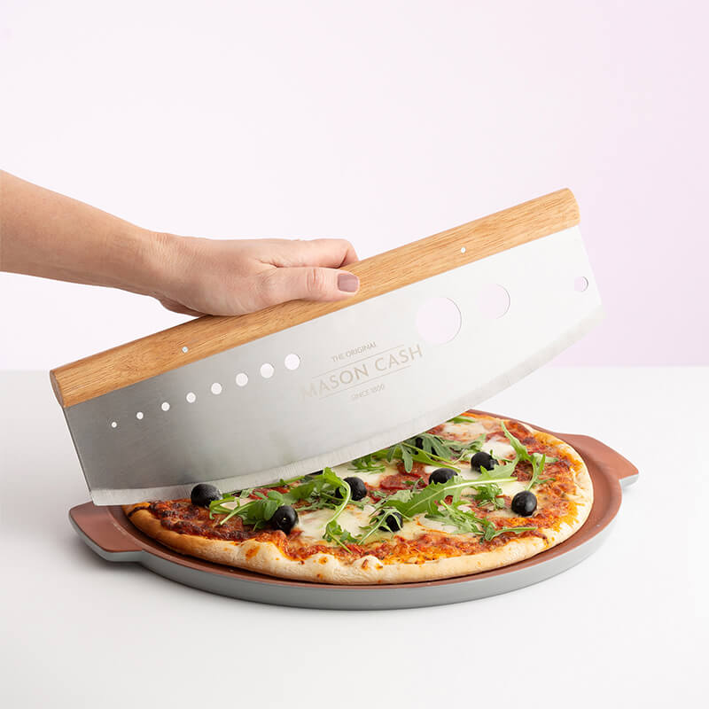Pizzaschneider 3-in-1 aus Edelstahl & Holz von