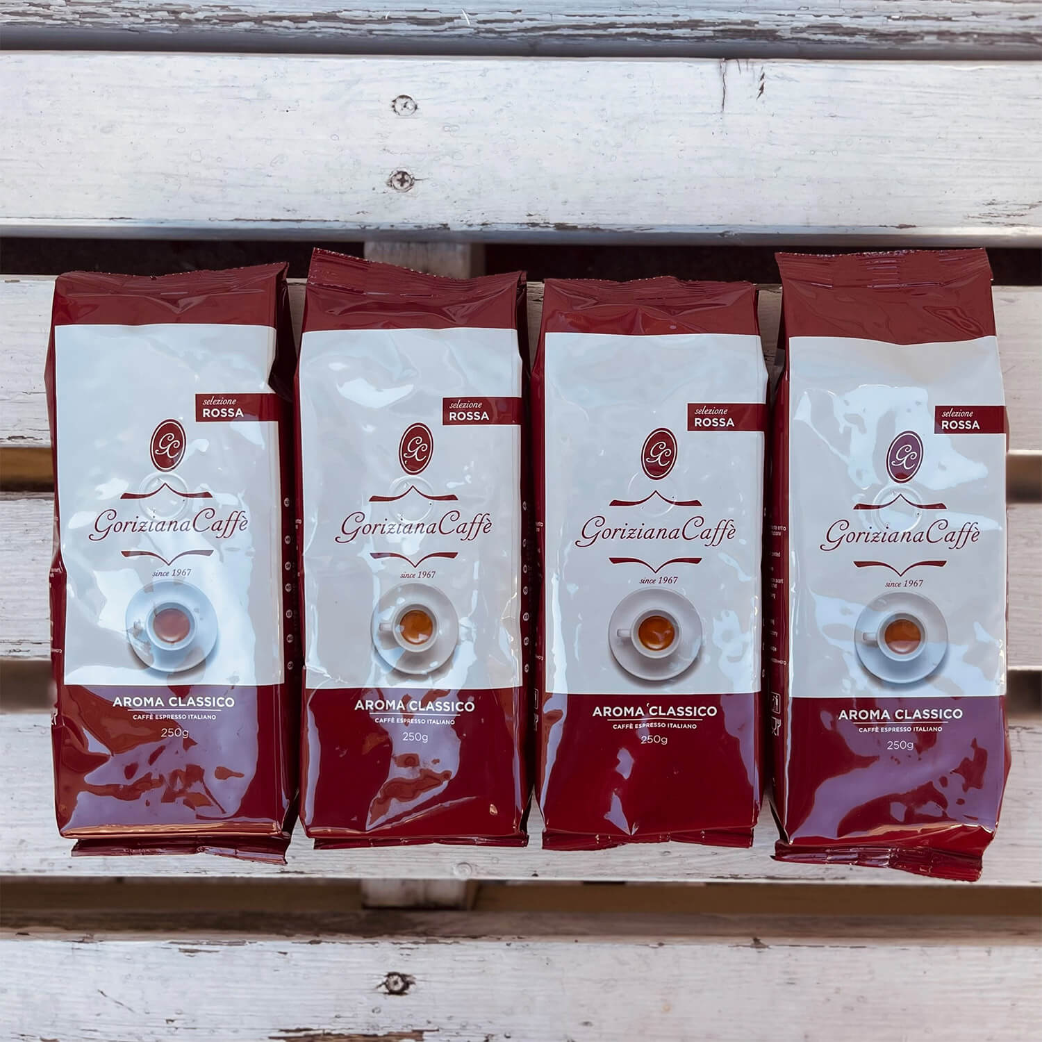 Espresso Bohnen ROSSA Aroma Classico von Goriziana, 4 x 250 g