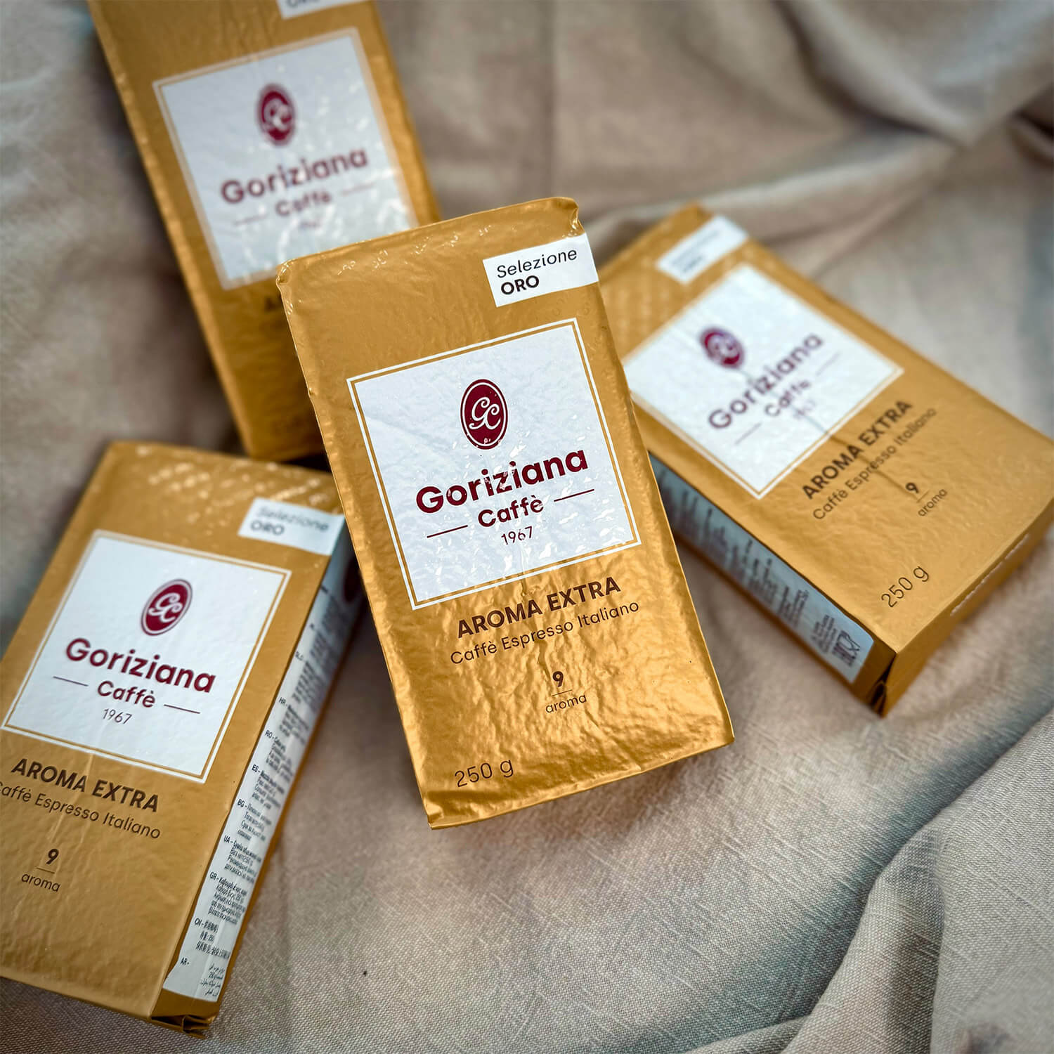 Espresso gemahlen ORO Extra Gold von Goriziana, 4 x 250 g