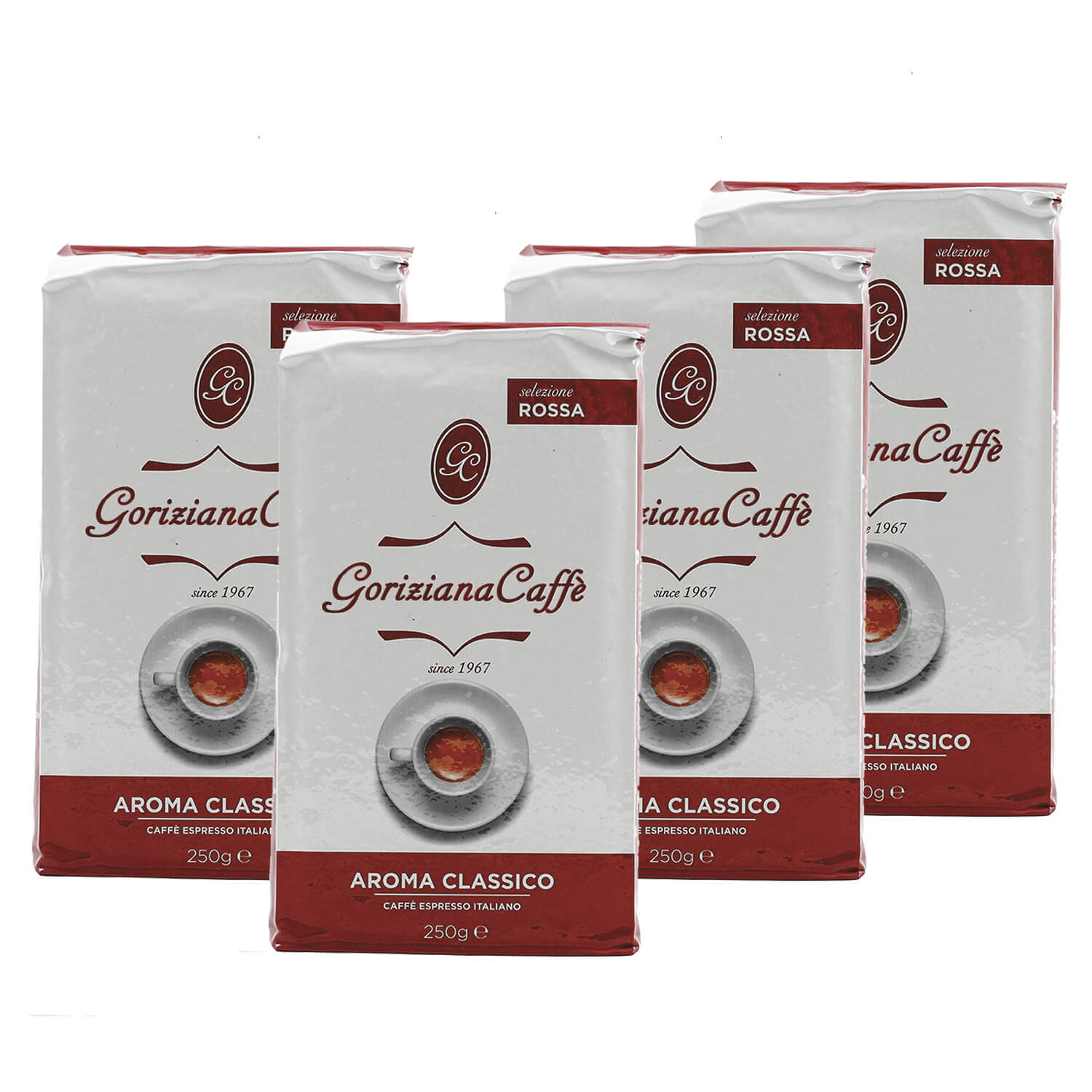 Espresso gemahlen ROSSA Aroma Classico von Goriziana, 4 x 250 g