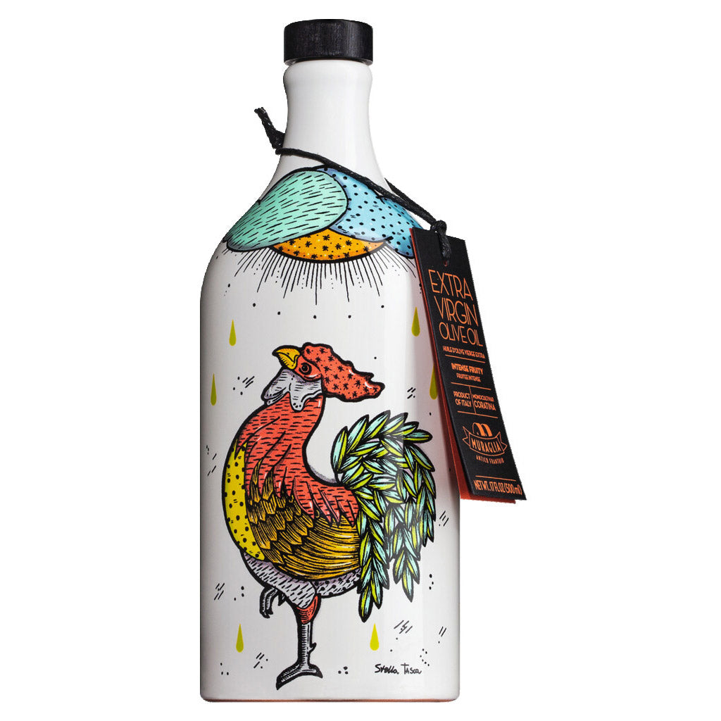 Muraglia Olivenöl nativ extra Coratina Il Gallo im Krug mit Hahn, 500 ml