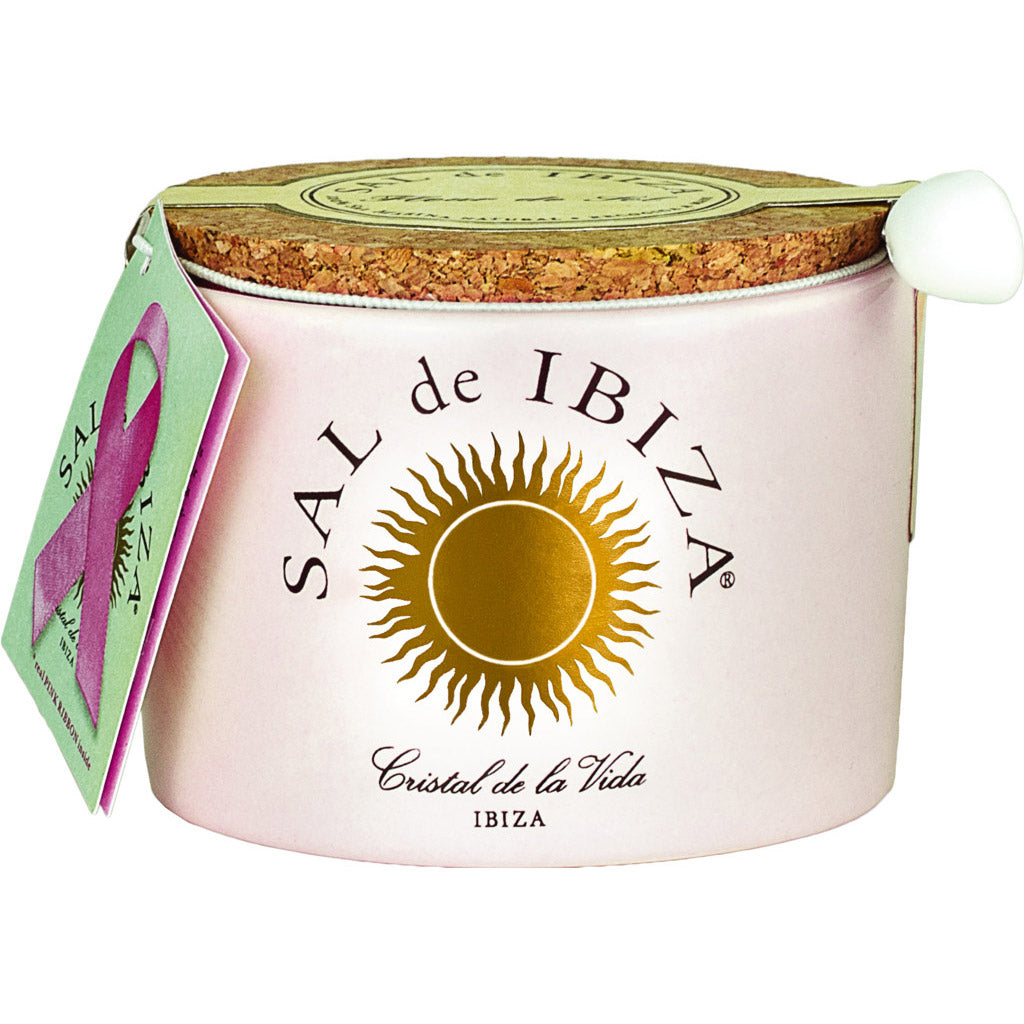 Fleur de Sel - La vie en rose mit Rosenblättern im Keramiktopf von Sal de Ibiza, 140 g