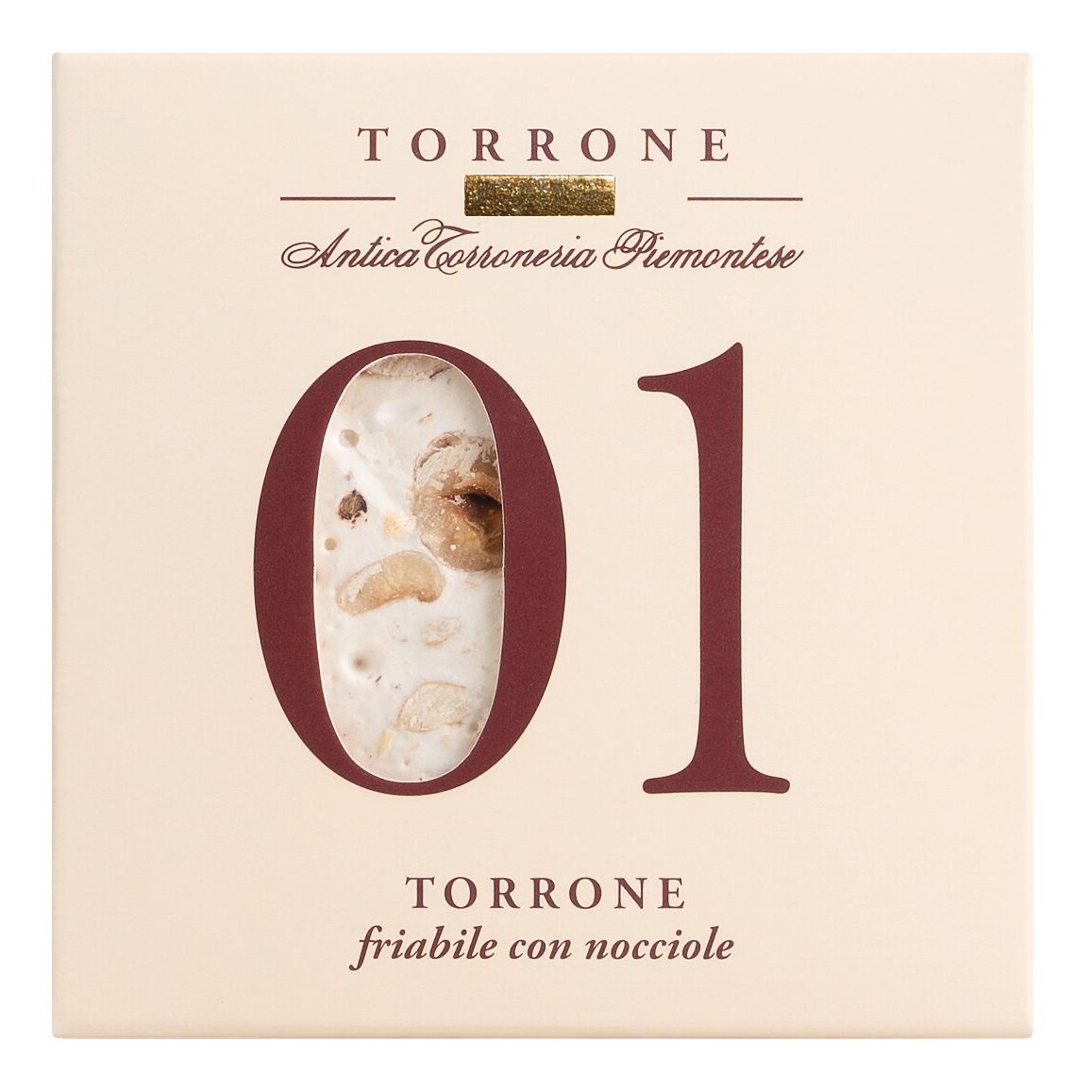 Torrone mit Piemont-Haselnüssen - harter Nougat von Antica Torroneria Piemontese, 80 g