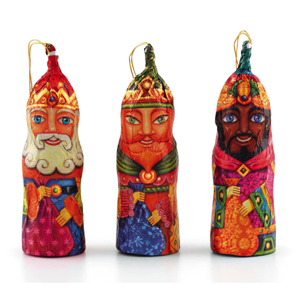 Weihnachtsmänner Heilige drei Könige 3 Schokoladenfiguren von Simon Coll, 3 x 25 g