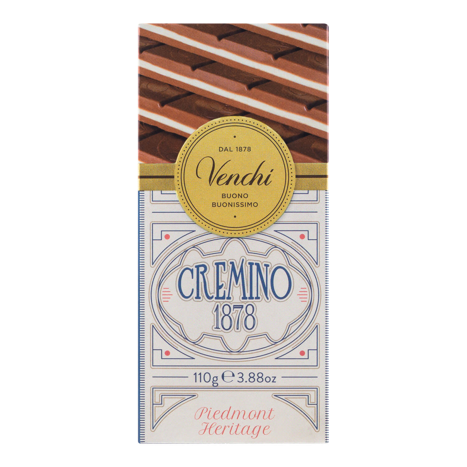 Cremino 1878 Bar Milch-Gianduiaschokolade mit Mandelpaste von Venchi, 110 g
