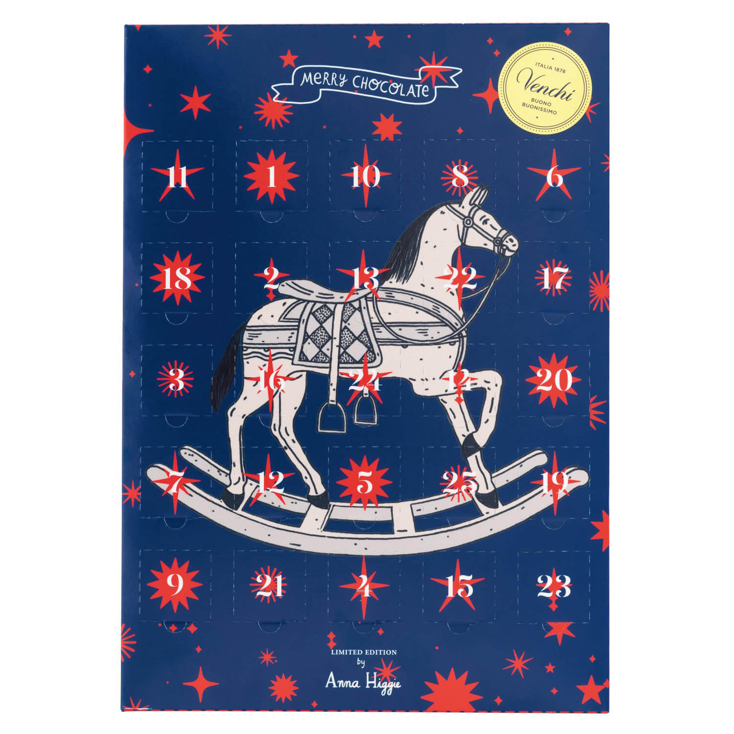 Adventskalender mit gemischten Schokoladentäfelchen von Venchi, 181 g