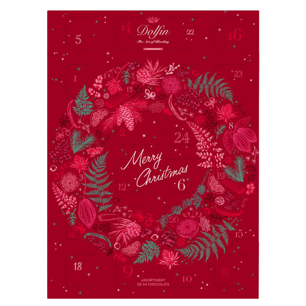 Dolfin Adventskalender mit Zartbitter- und Vollmilchnapolitains, 108 g