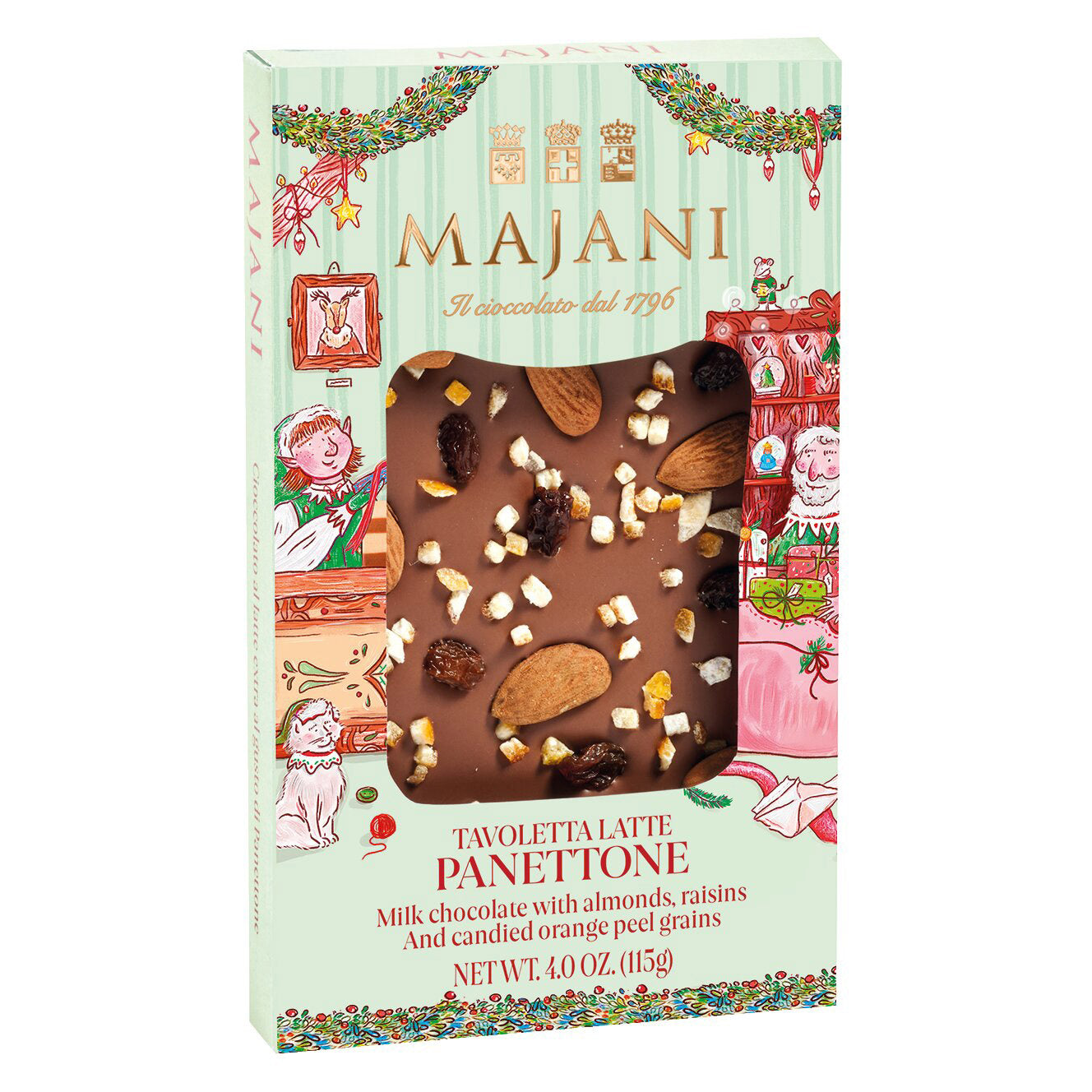 Schokoladentafel mit weihnachtlichen Zutaten von Majani