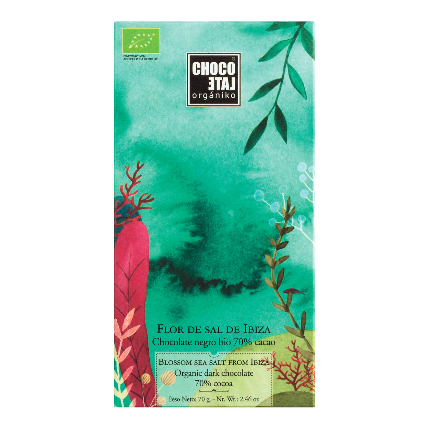 Zartbitterschokolade mit Fleur de Sel Bio von Chocolate Organiko, 70 g