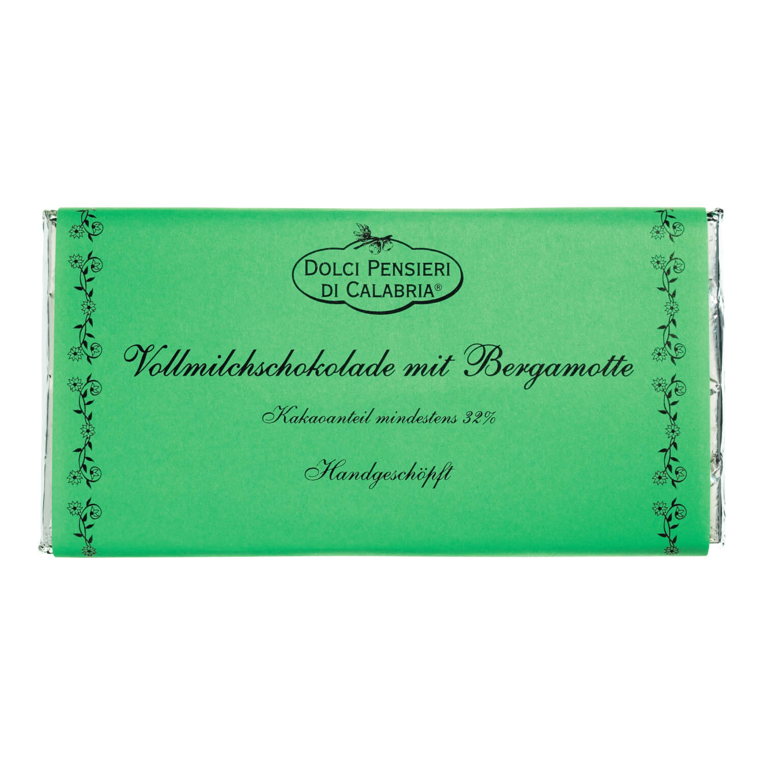 Vollmilchschokolade mit Bergamotte, handgeschöpft von Dolci Pensierei, 100 g
