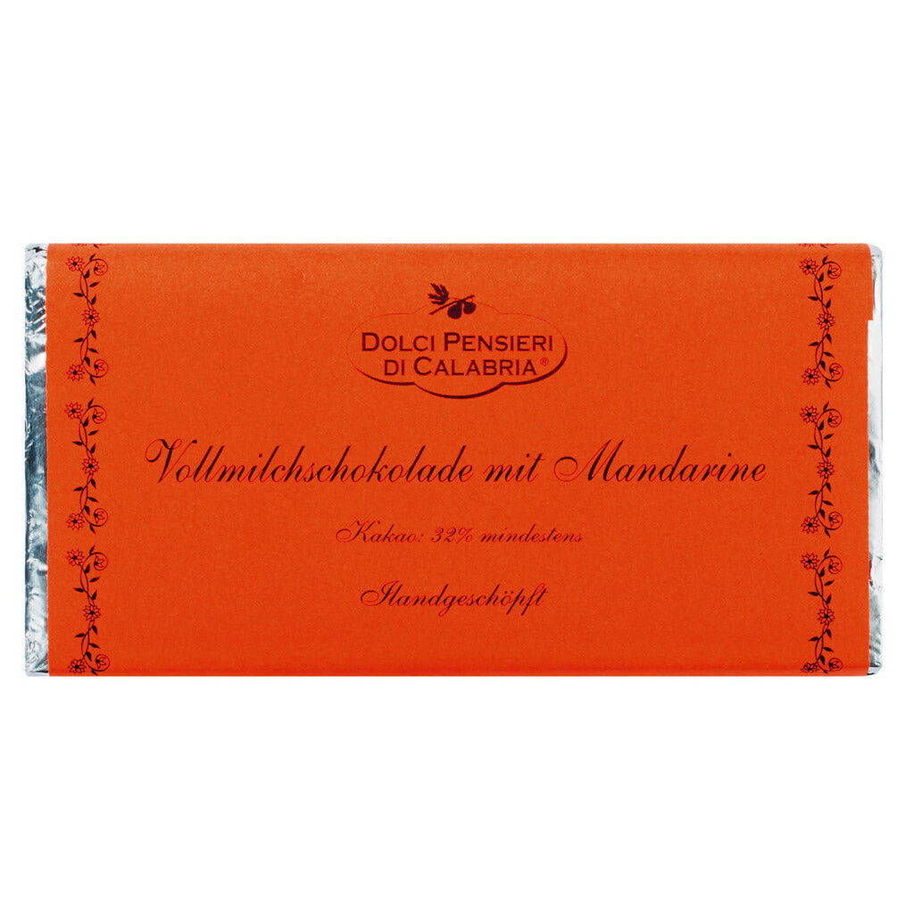 Vollmilchschokolade mit Vanille und Mandarinen, handgeschöpft von Dolci Pensierei, 100 g