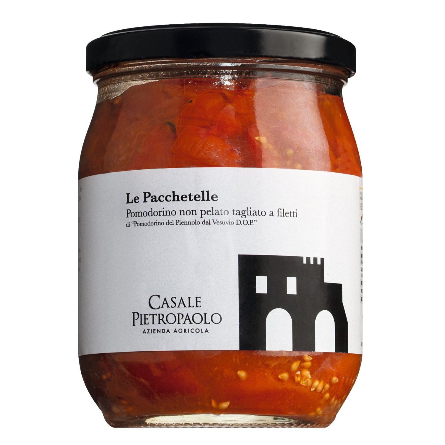 Halbierte Piennolo del Vesuvio DOP Tomaten ­im eigenen Saft von Casale Pietropaolo, 550 g