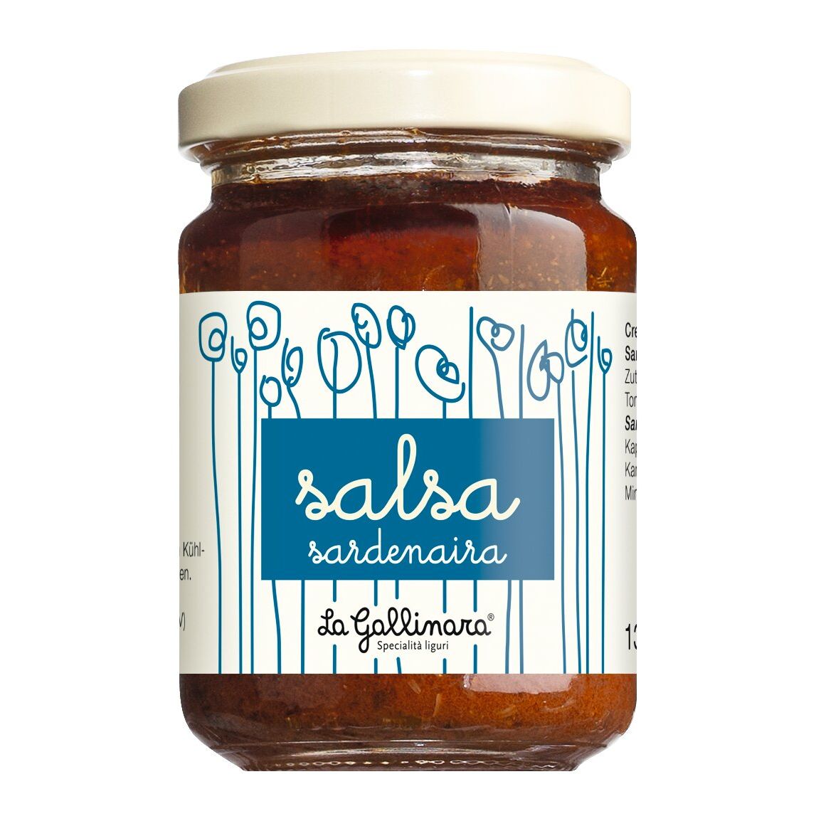 Salsa Sardenaira - Pesto mit Olivencreme, Sardellen & Kapern von La Gallinara, 130 g