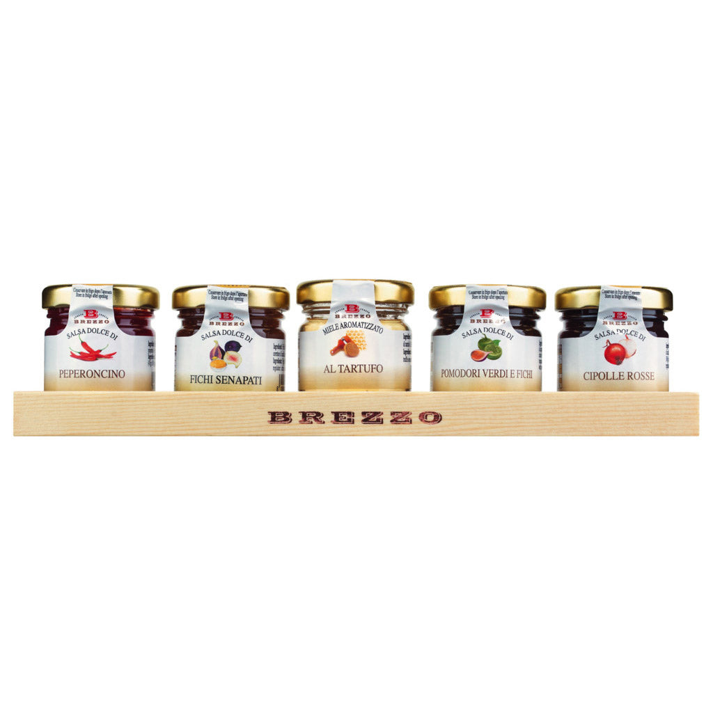 Pikante Fruchtsaucen für Käse im Set von Brezzo, 5 x 35 g