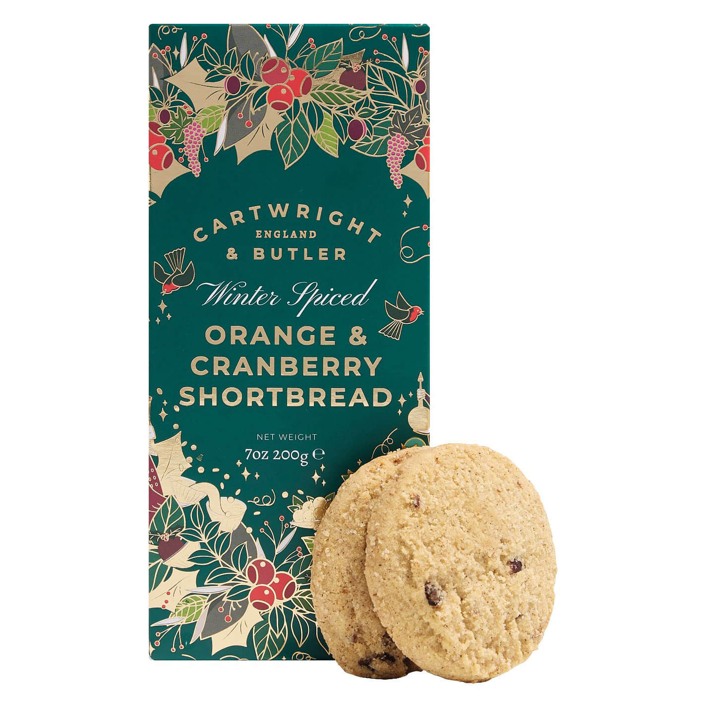 Buttergebäck Winter Spiced mit Orange, Cranberries & Zimt von Cartwright & Butler, 200 g