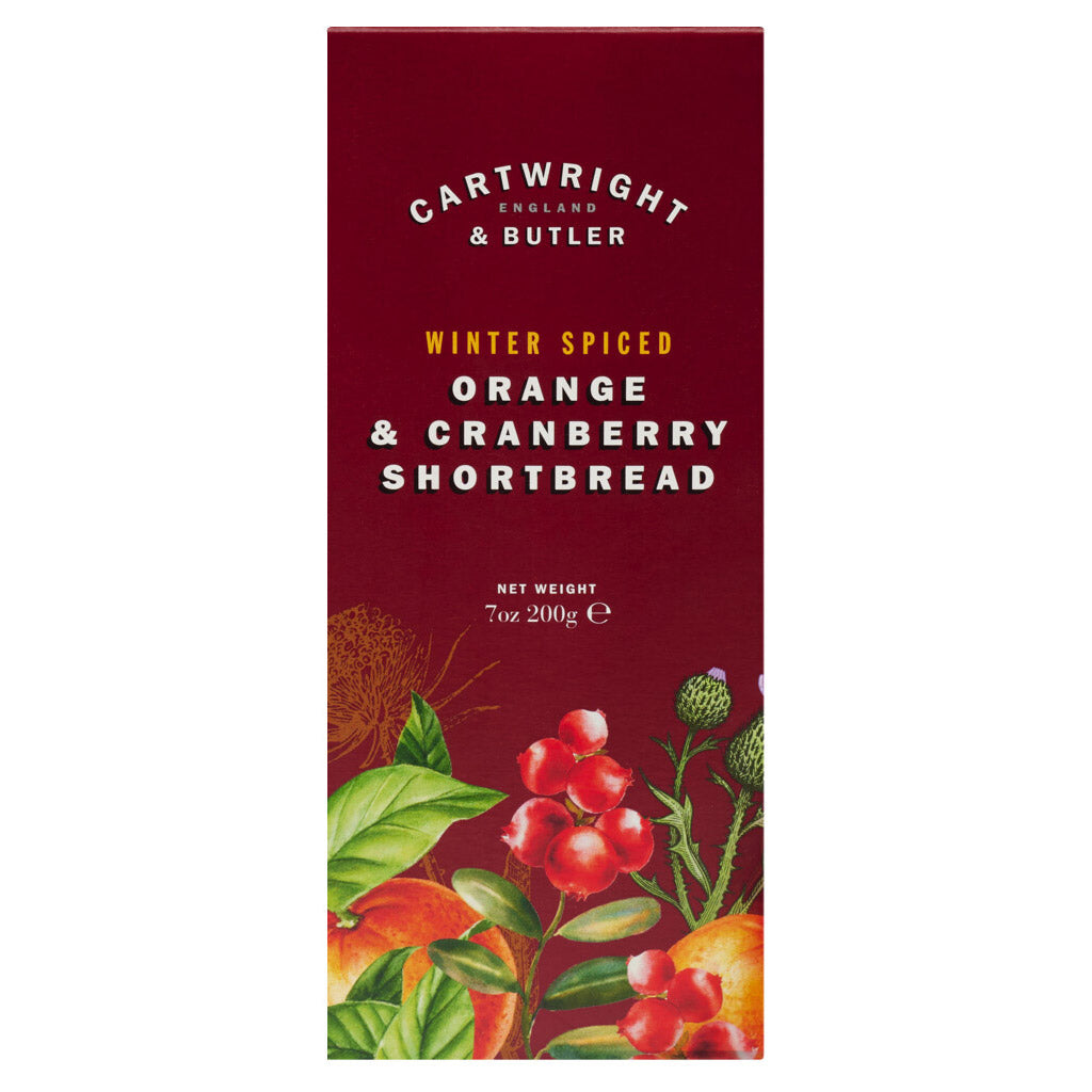 Buttergebäck Winter Spiced mit Orange, Cranberries & Zimt von Cartwright & Butler, 200 g