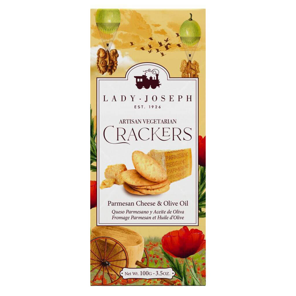 Parmesan Cheese & Olive Oil - Cracker mit Parmesan und Olivenöl von Lady Joseph, 100 g