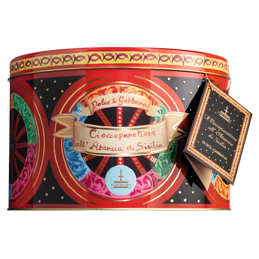 Panettone mit Zartbitterschokolade und Orange in D&G Dose von Fiasconaro, 1000 g