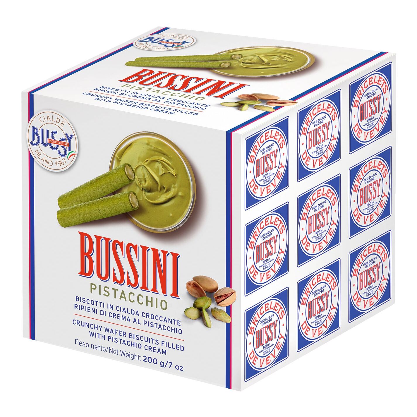 Bussini Pistacchio - Waffelröllchen mit Pistaziencreme von Bussy, 200 g