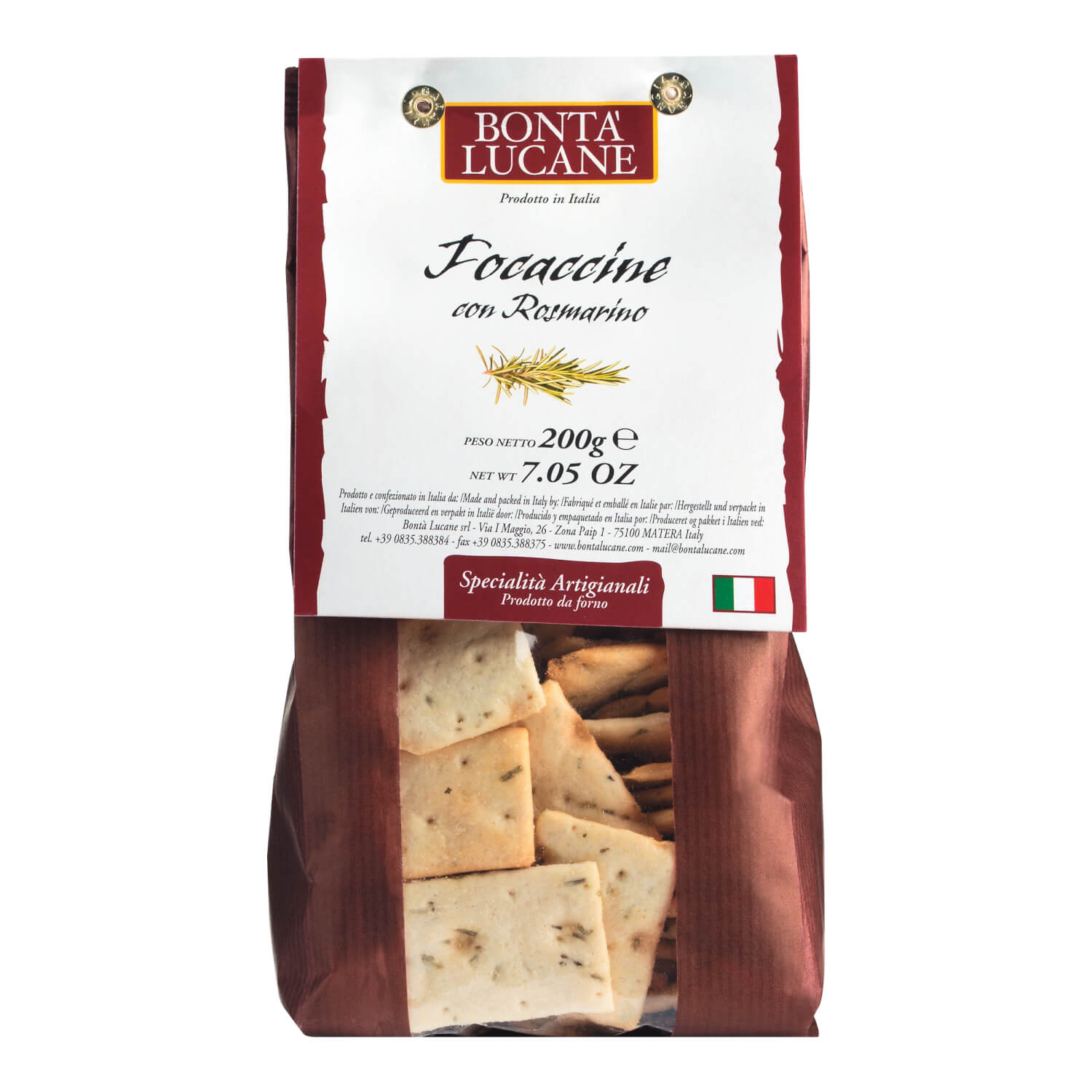 Focaccine al Rosmarino mit Rosmarin von Lucane, 200 g