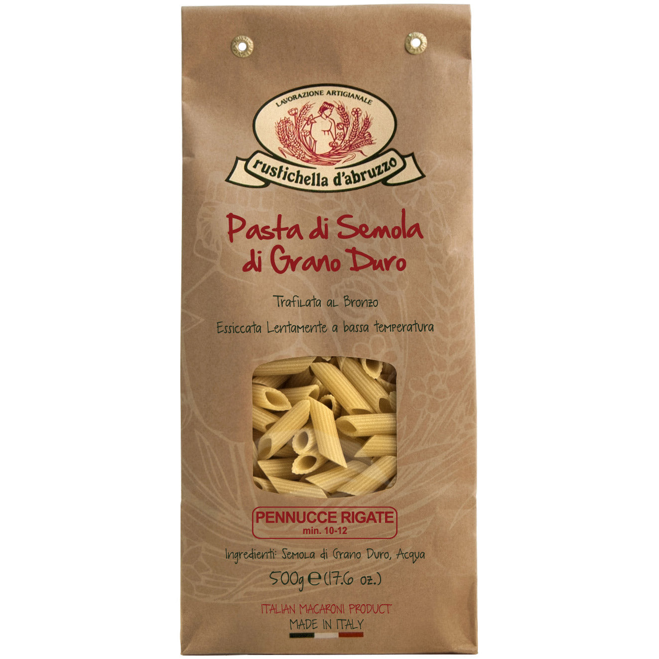 Pennucce Rigate Hartweizennudeln von Rustichella, 500 g
