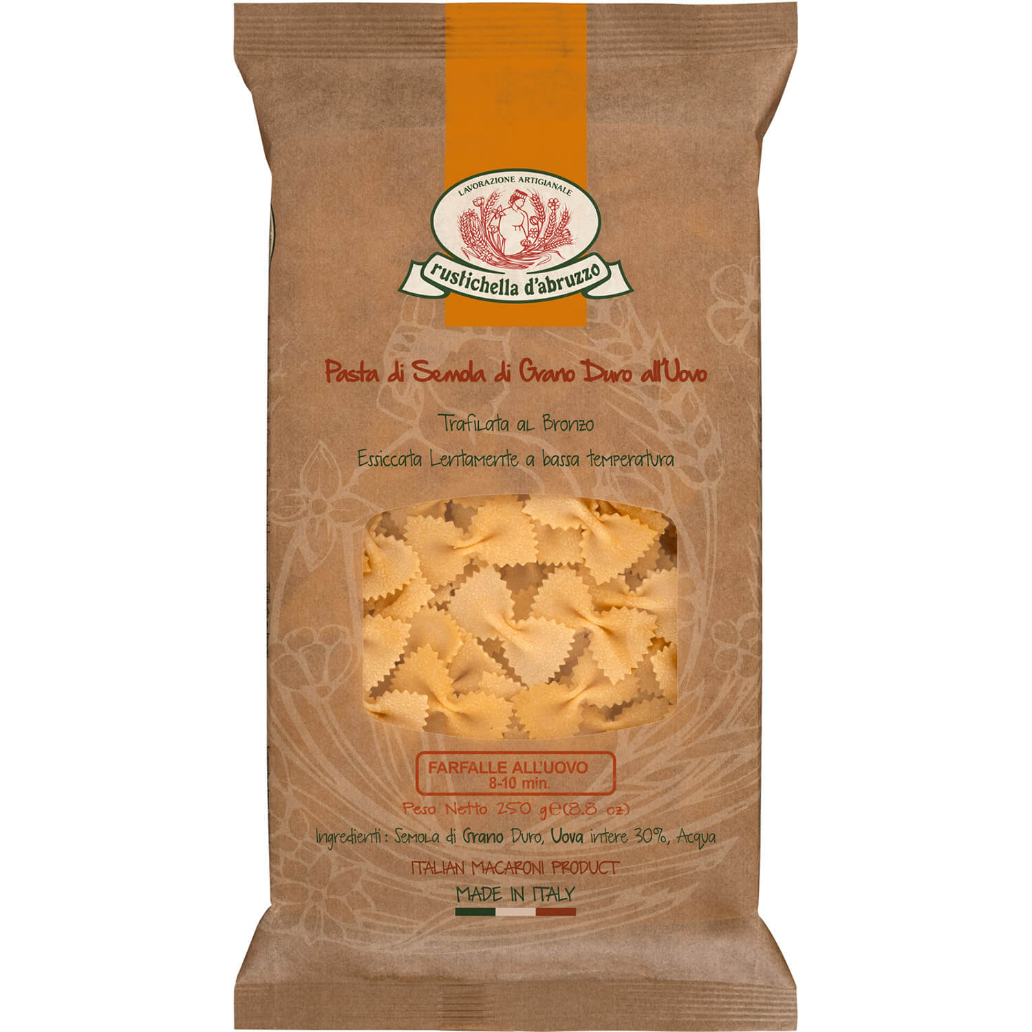 Farfalle Rigate all uovo Eiernudeln von Rustichella, 250 g