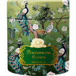 Eine 100g-Dose Panettoncino Limited Edition - Kleiner Kuchen von Rustichella von Rustichella d'Abruzzo S.p.A. mit grünem paradiesischem Motiv.
