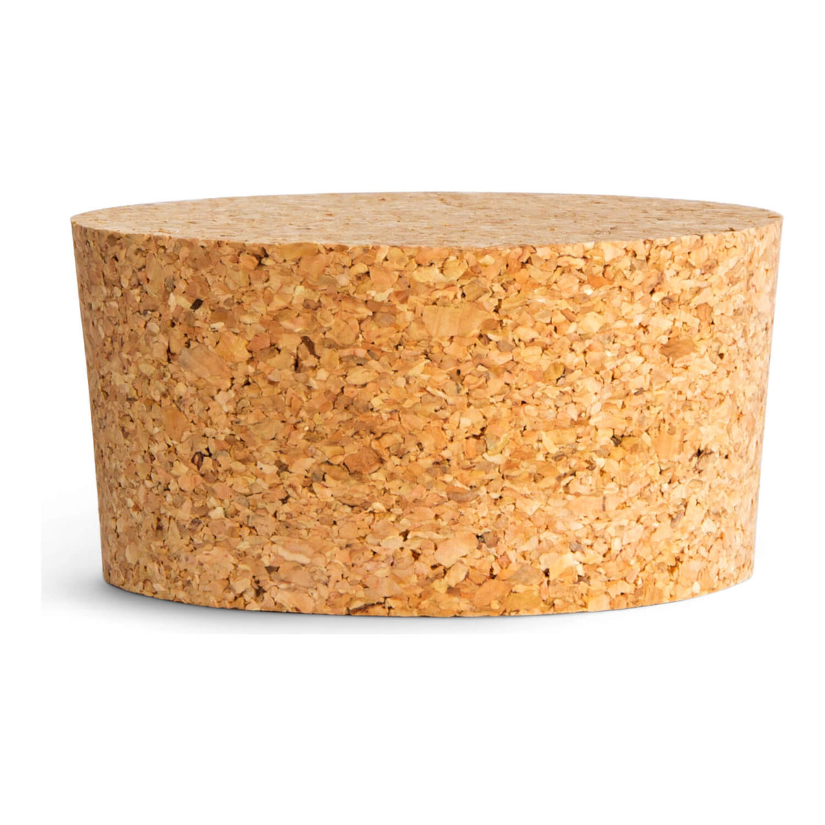 Ein großer, runder Naturkorken für Keramikdose von Pfeffersack & Söhne mit glatter, flacher Oberseite und strukturierten Seiten, abgebildet auf einem weißen Hintergrund.