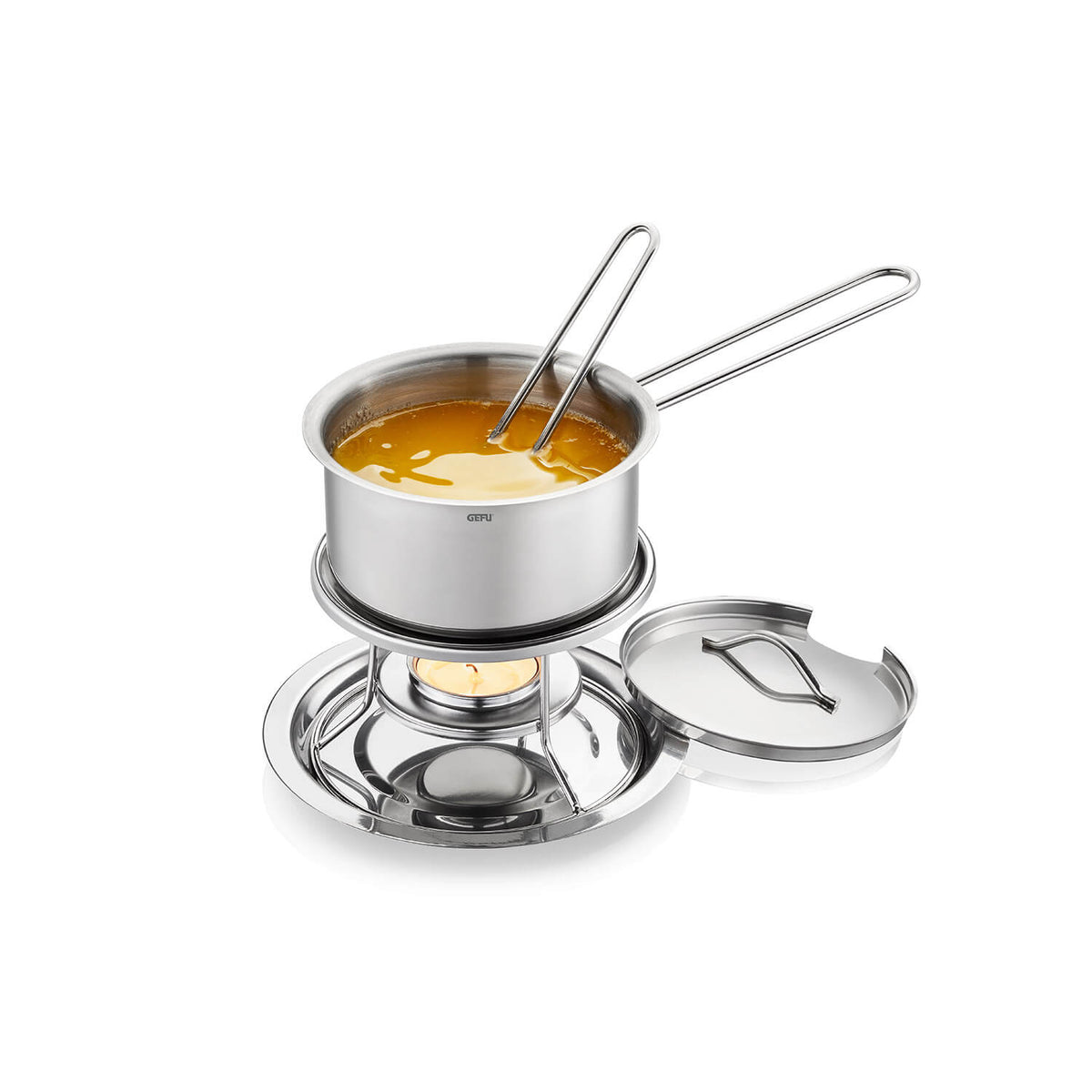 Das Gefu Saucen- und Butterwärmer-Set Caloric, 6-teilig, hält Flüssigkeiten wie Soßen oder Butter warm.