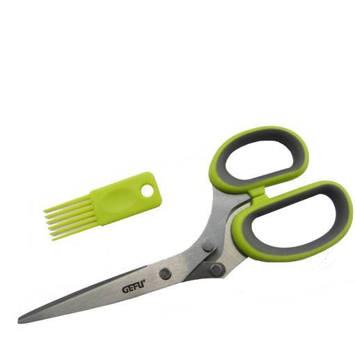 GEFU Kräuterschere Cutare aus Metall & Kunststoff inkl. Reinigungskamm, grün