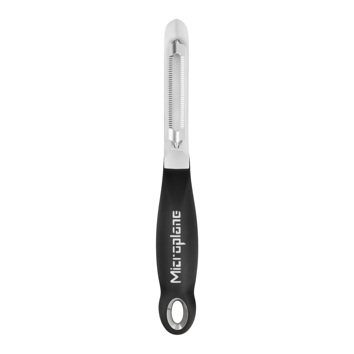 Microplane Profi-Schäler mit gezahnter Klinge aus Edelstahl, Griff schwarz